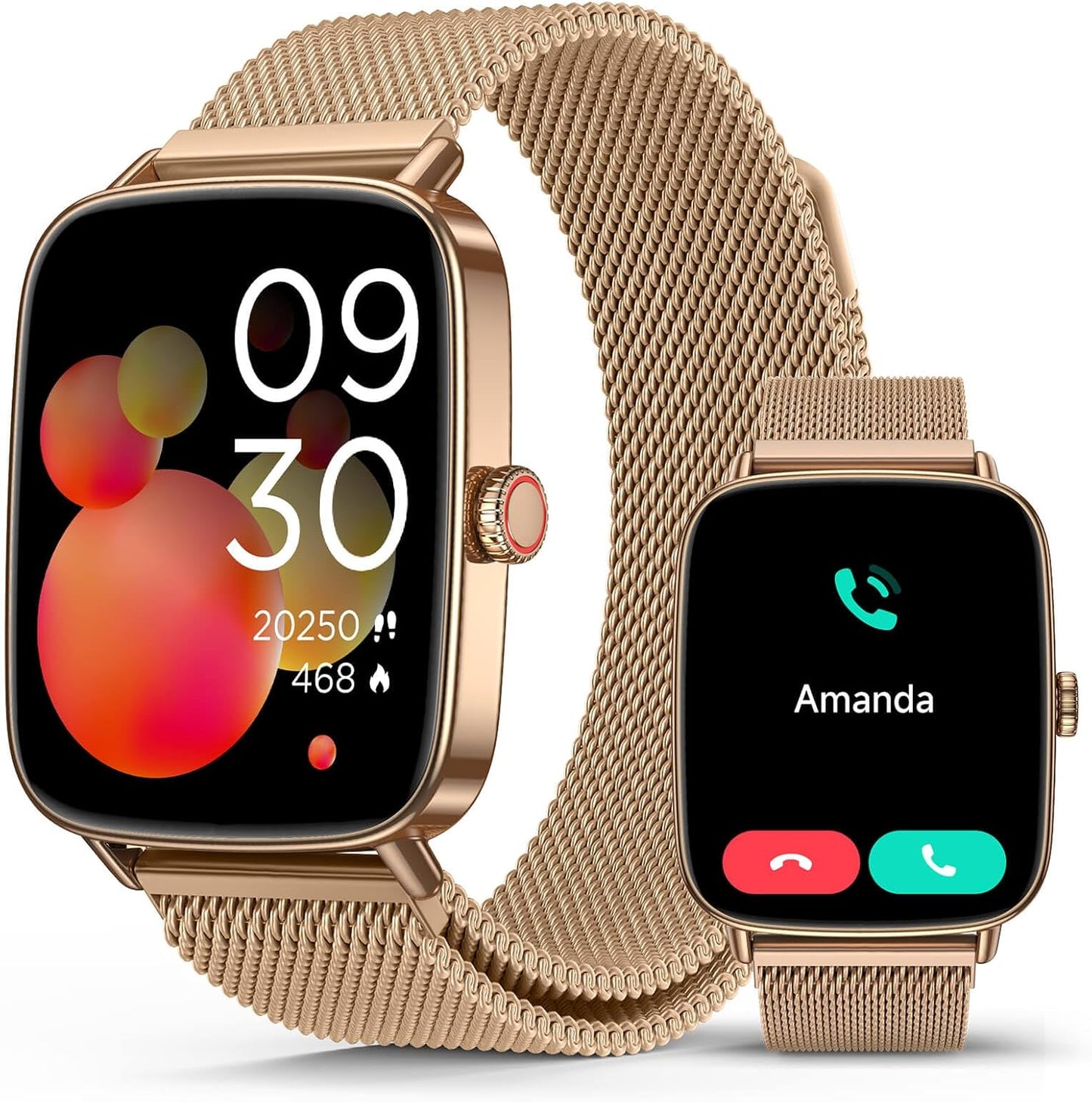 2025 Smartwatch for Women: AI Voice, Heart Rate Monitor, 100+ Sports, IP68 Waterproof, Stress/Sleep Tracker