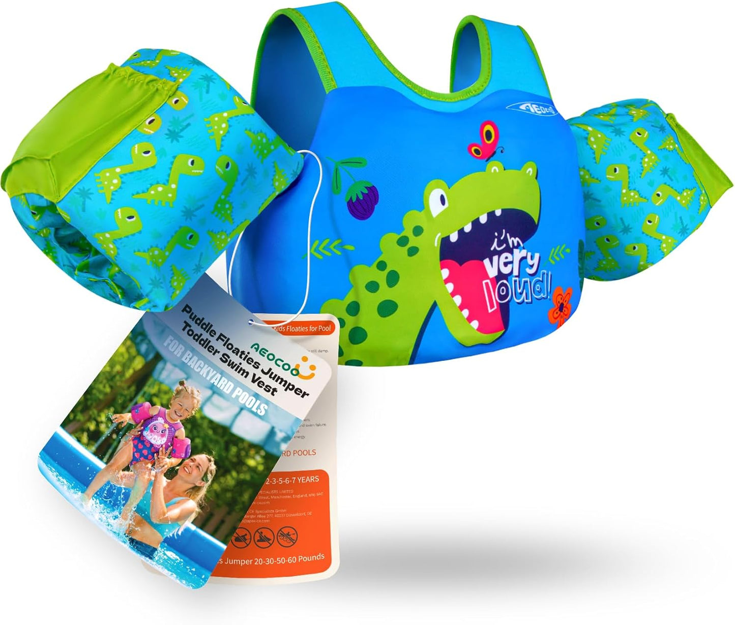 Puddle Float Jumper for Kids 20-30-50-60-70 Pounds Safety