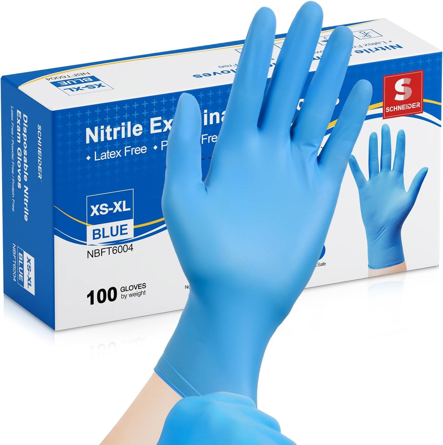 Schneider Blue Nitrile Gloves - Latex-Free & Food Safe