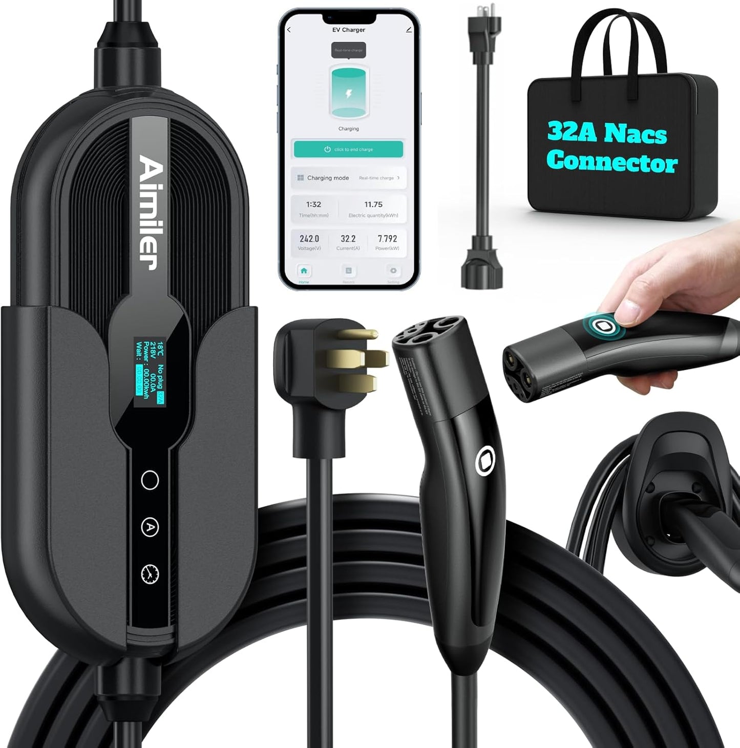 Level 2 Tesla Charger with WiFi App for Fast EV Charging
