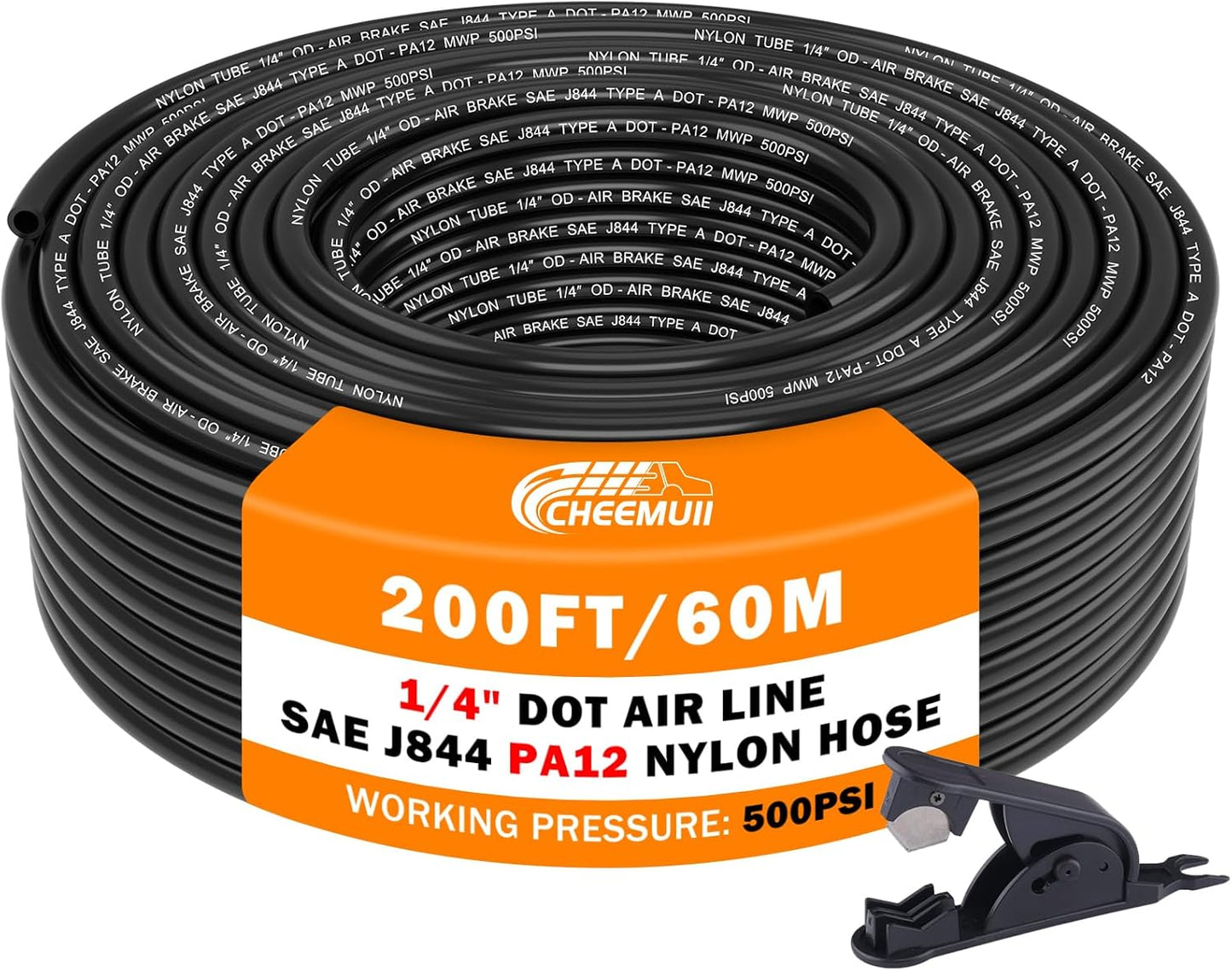 CheeMuii 200 FT 1/4 DOT Air Line for Pneumatic Systems