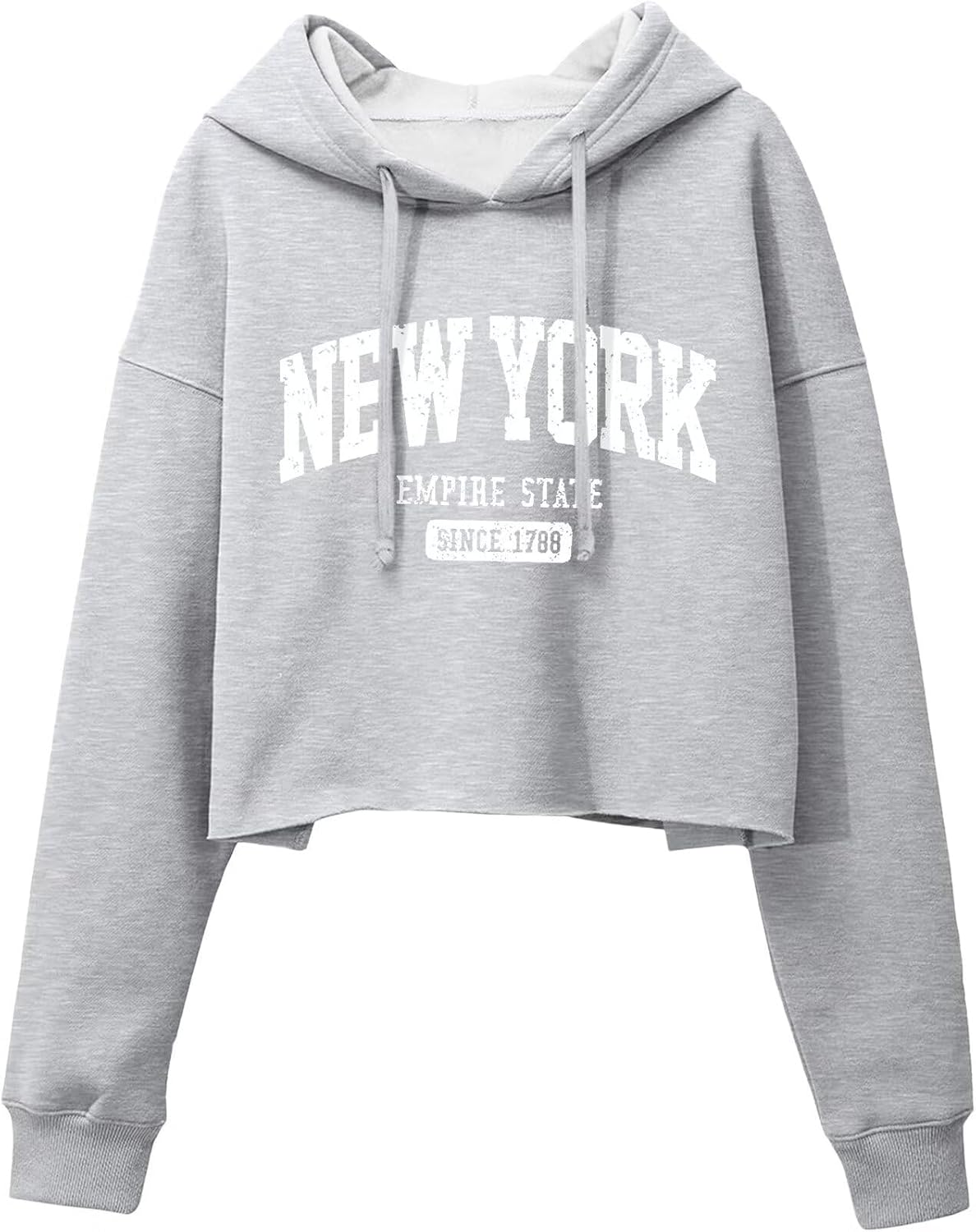 ORANDESIGNE Graphic Print Cropped Hoodie
