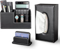 KINGFOM Desk Organizer Set 3PCS - Leatherette Office Organizers