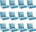 Outdoor Cushion Set 24x24x6 in Patio Seat and Back Cushions - 12-Pack