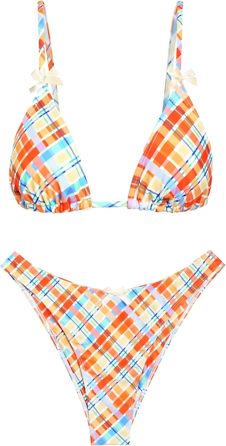 Seamoly Women's Bikini Sets with Tie Back Bowknot for Summer Fun