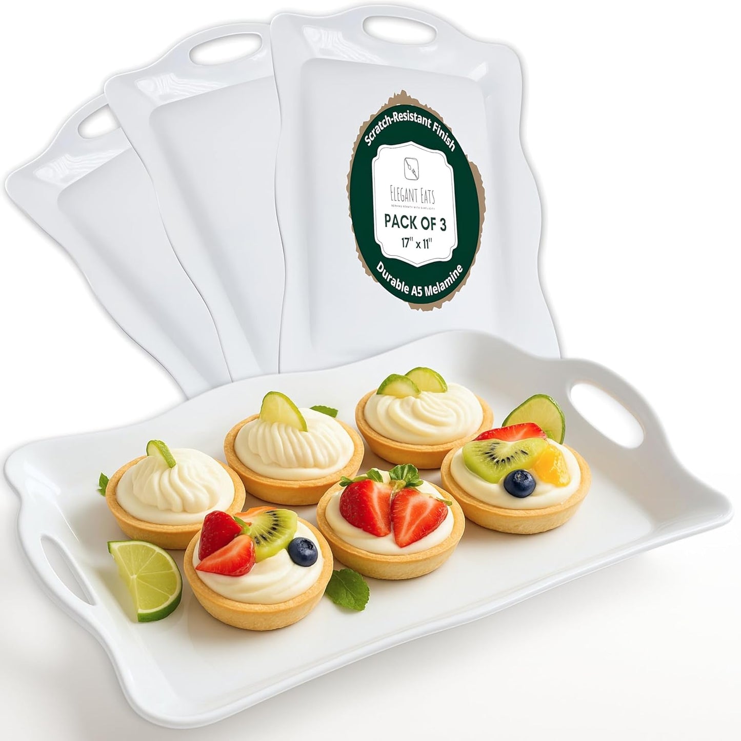 17 x 11 Melamine Large Plastic Serving Platters for Parties