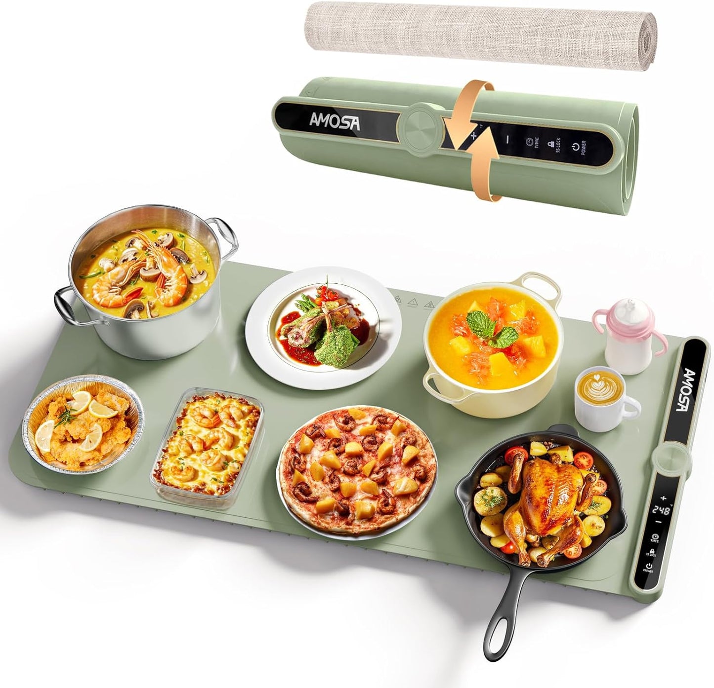 Extra Large Electric Food Warming Mat with 9 Temperature Levels