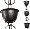 Hammered Cup Rain Chain Extension 3 ft - Elegant Gutter Alternative