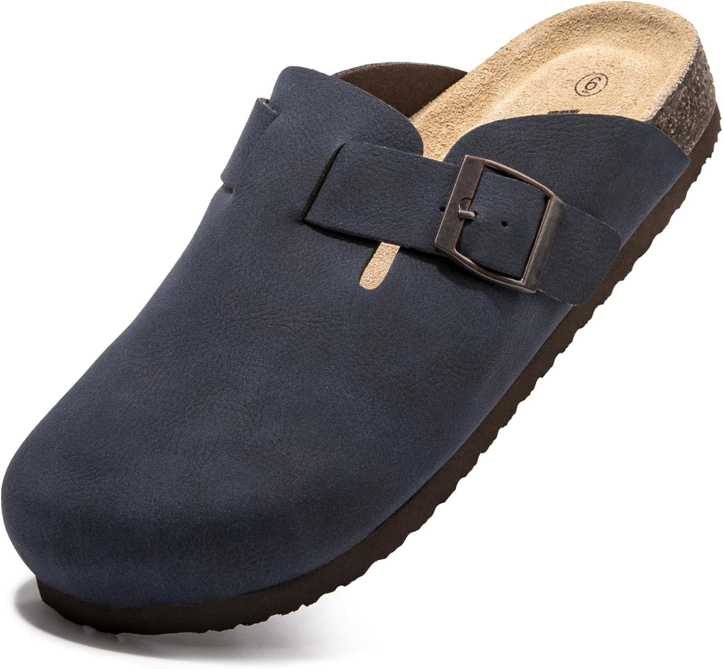 Comfortable Suede Clogs with Cork Footbed and Arch Support