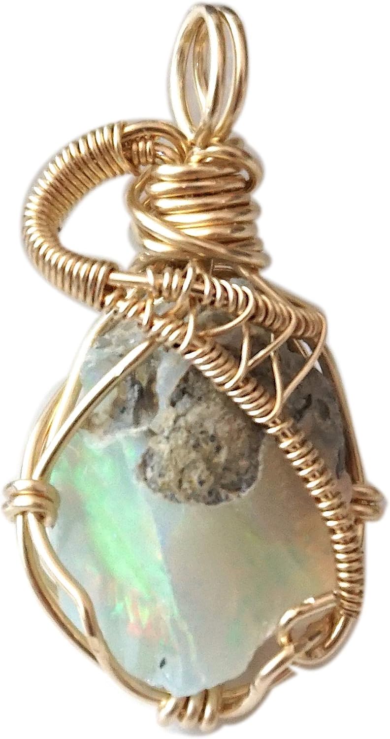 Women's Birthstone Crystal Necklace - Unique Fire Opal Design