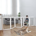 Freestanding Foldable Dog Gate Wooden 6-Panel Extra Wide - Versatile