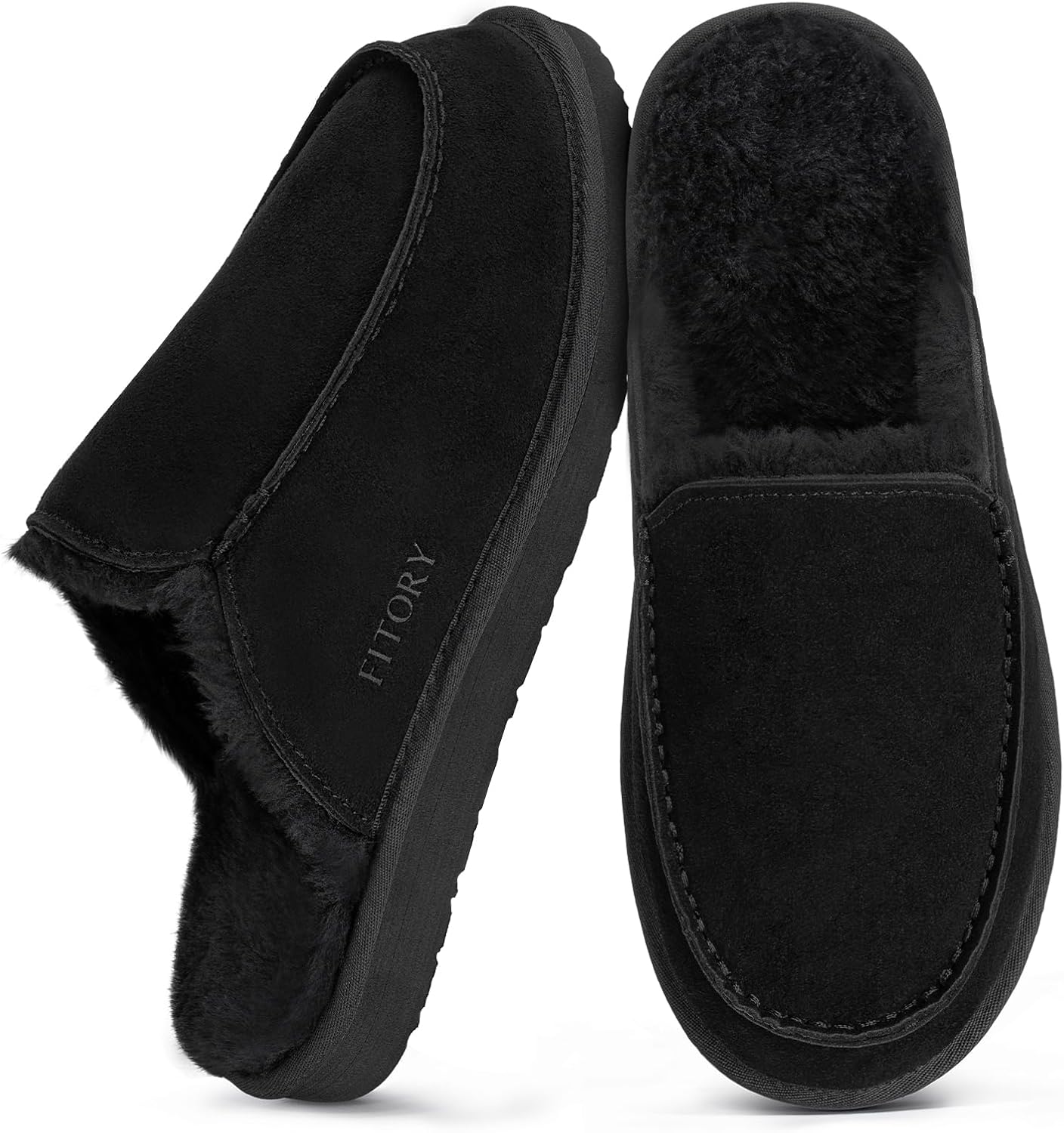 FITORY Mens Faux Fur House Slippers for Cozy Winter Comfort