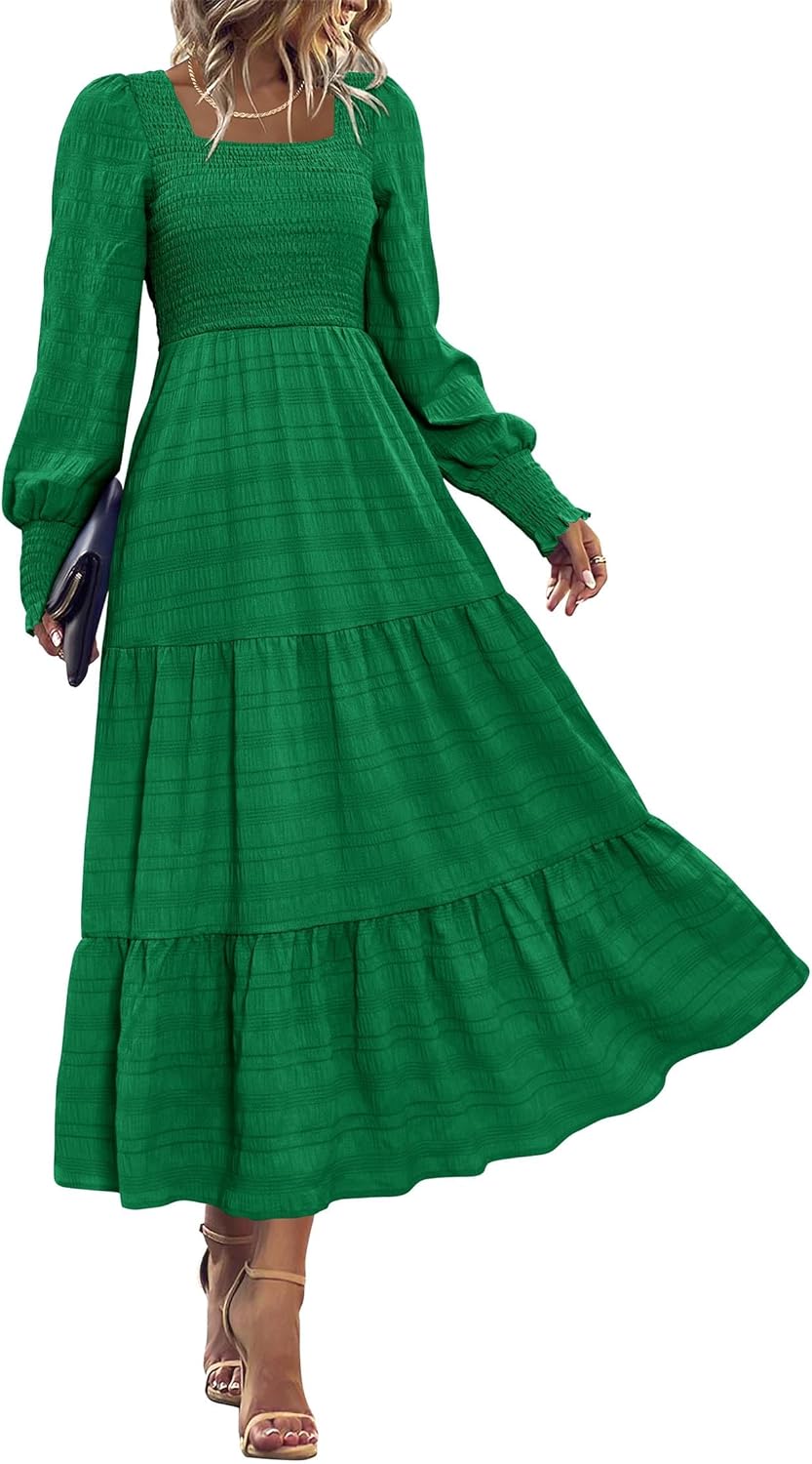 KIRUNDO Fall Dresses for Women 2025: Elegant Maxi Long Sleeve