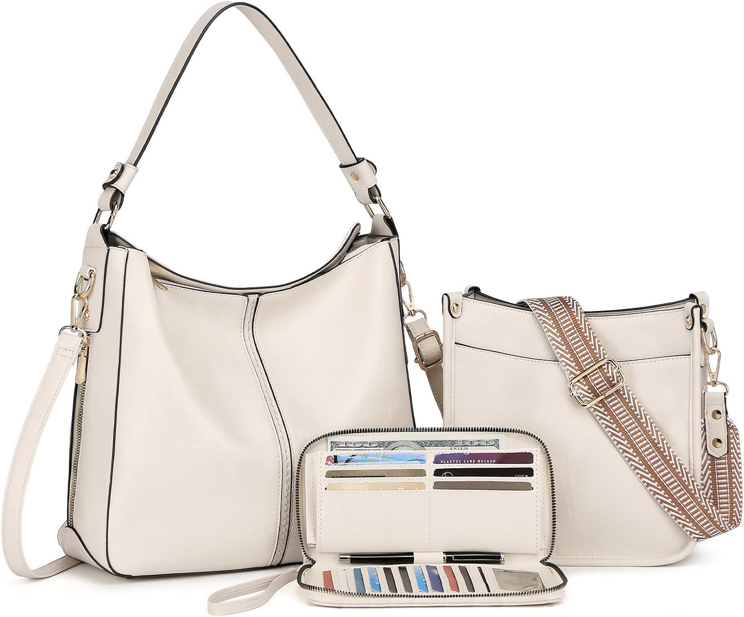 Purses for Women 3PCS Set - Large Leather Crossbody Bags