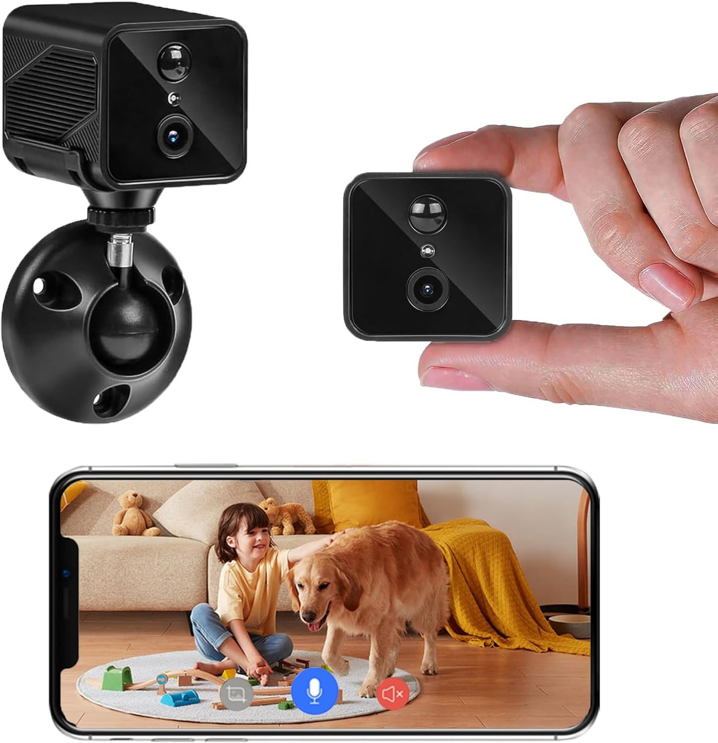 Mini Indoor Camera for Home Security and Baby Monitoring