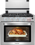 RV Gas Range Stove 12V 3-Burner with Oven - Compact 21 in