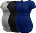 Smallshow Women's Maternity Tunic T-Shirt - Soft Side Ruching