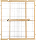 Extra-Wide Wire Mesh Wooden Baby Gate - Safe, Pressure-Mounted Barrier