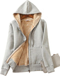 Women's Full Zip Sherpa Lined Hoodie Jacket - Plus Sizes Available
