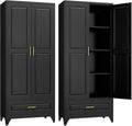 75 in Kitchen Pantry Cabinet with Drawer - Tall Metal Food Cupboard