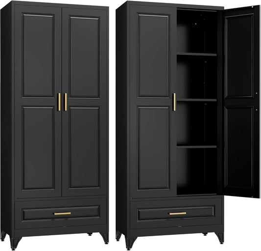 75 Kitchen Pantry Cabinet with Drawer and Adjustable Shelves