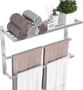 Towel Racks for Bathroom 24 in Towel Shelf with Double Bar - 3-Tier