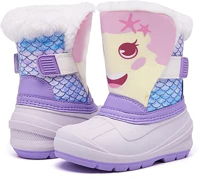 MORENDL Toddler Winter Snow Boots Waterproof Insulated for Kids