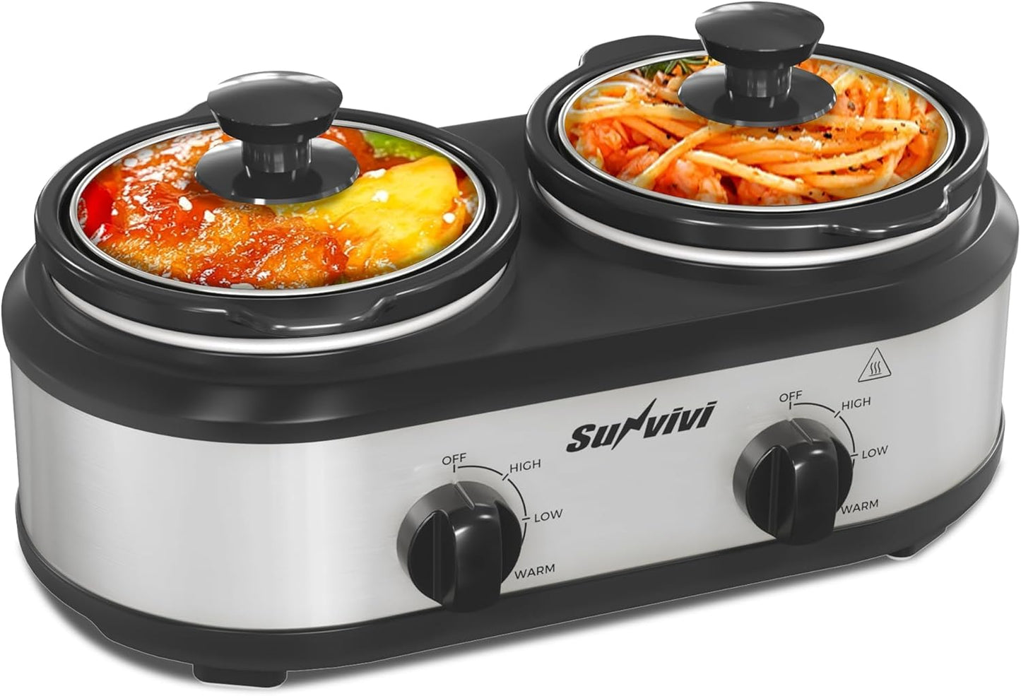 Sunvivi Dual Slow Cooker Buffet Server for Effortless Entertaining