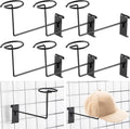 Gridwall Hat Rack 6 Pack - Compact Metal Cap Display for Retail