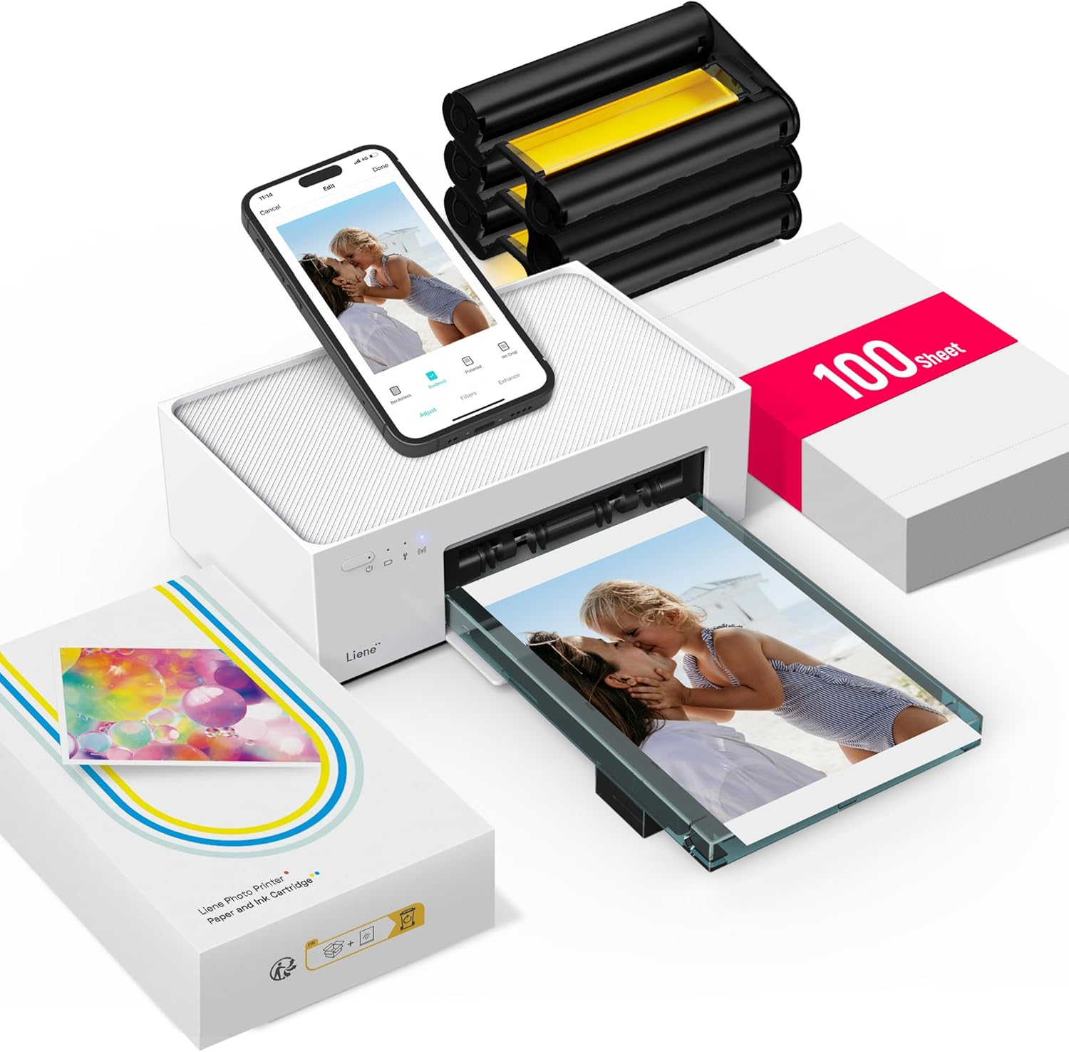 Portable Liene Photo Printer Bundle: Full-Color Prints Anywhere!