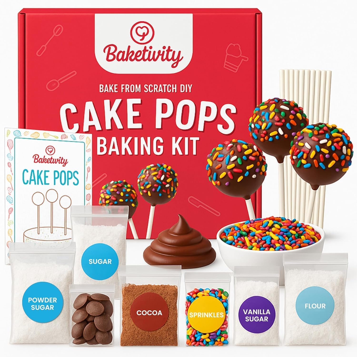 Baketivity DIY Cake Pop Baking Kit for Kids - Fun & Easy Treats