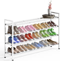 Expandable 4-Tier Shoe Rack for Closet 20-24 Pairs - White