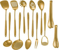 304 Stainless Steel Matte Kitchen Utensils Set - 12 Pcs Long Metal