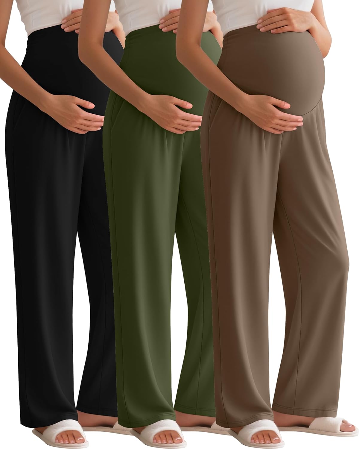 3 Pack Women's Maternity Pants for Comfort and Style
