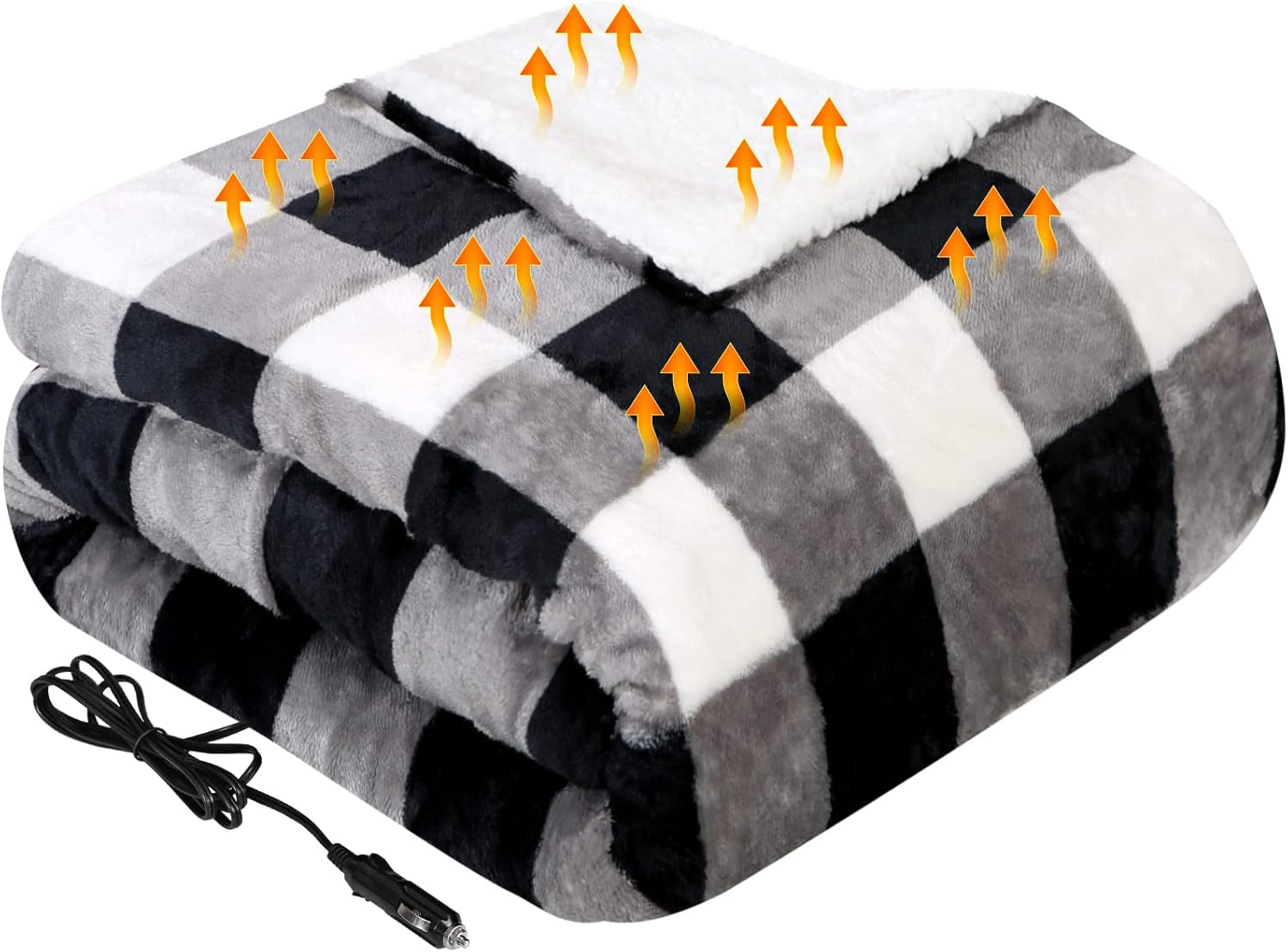 Westinghouse Heated Car Blanket with 3 Heating Levels for Comfort