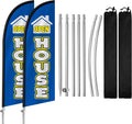 Open House Flags 2 Pack - 8 ft Windless Flags with Pole Kit