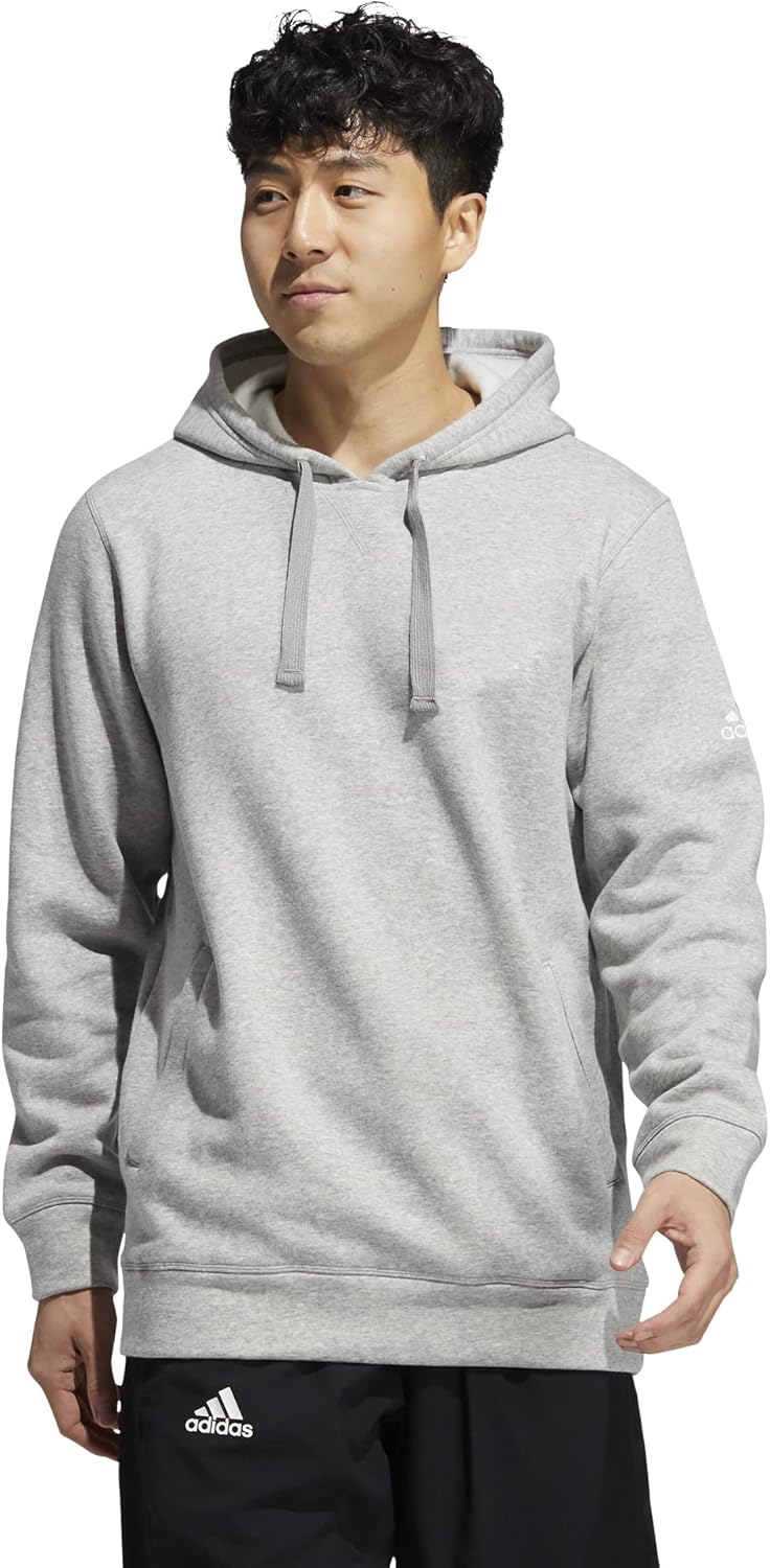 adidas Grey Fleece Hoodie SM - Cozy Comfort
