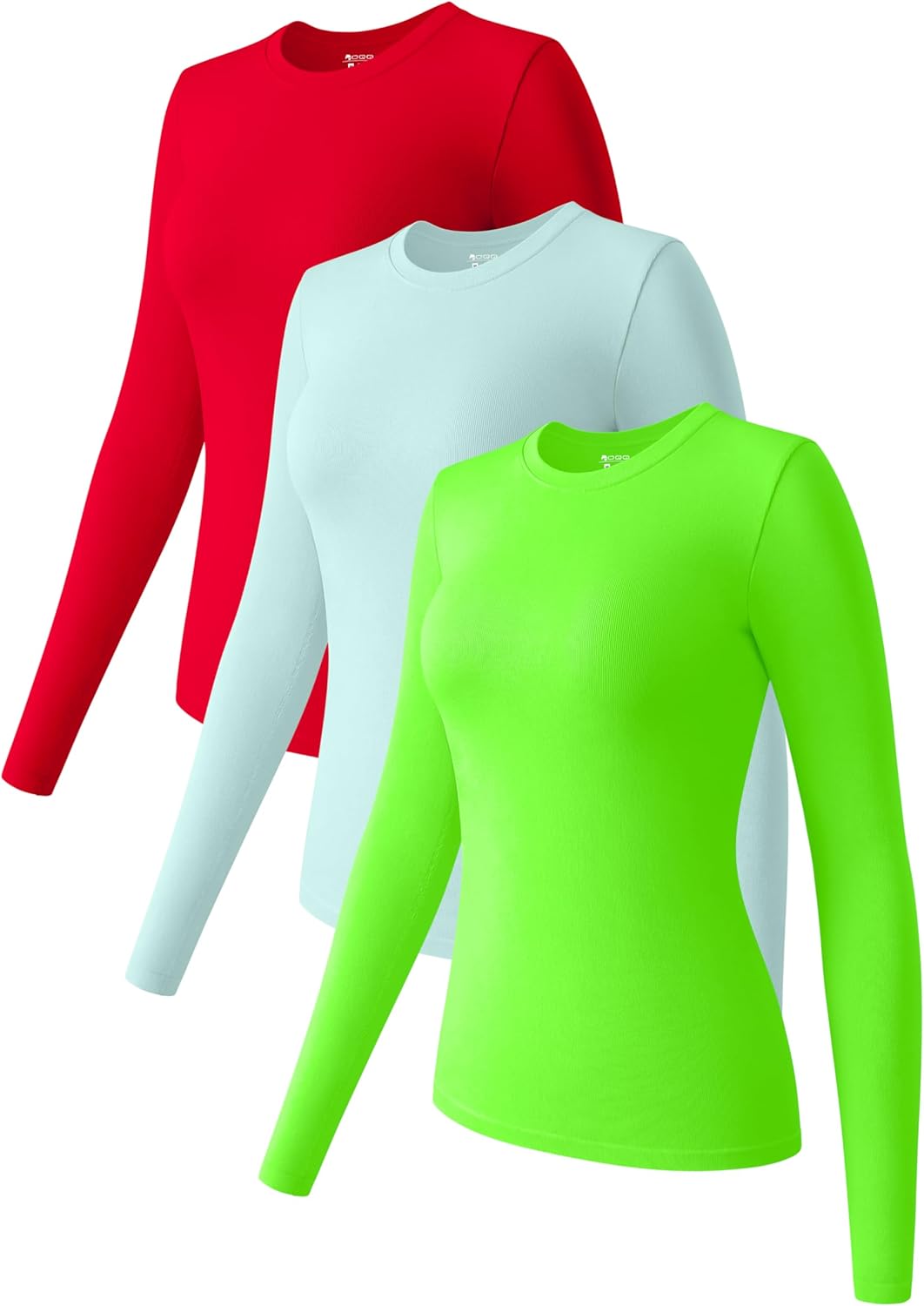 OQQ Womens 3 Piece Long Sleeve Tops for Casual Layering