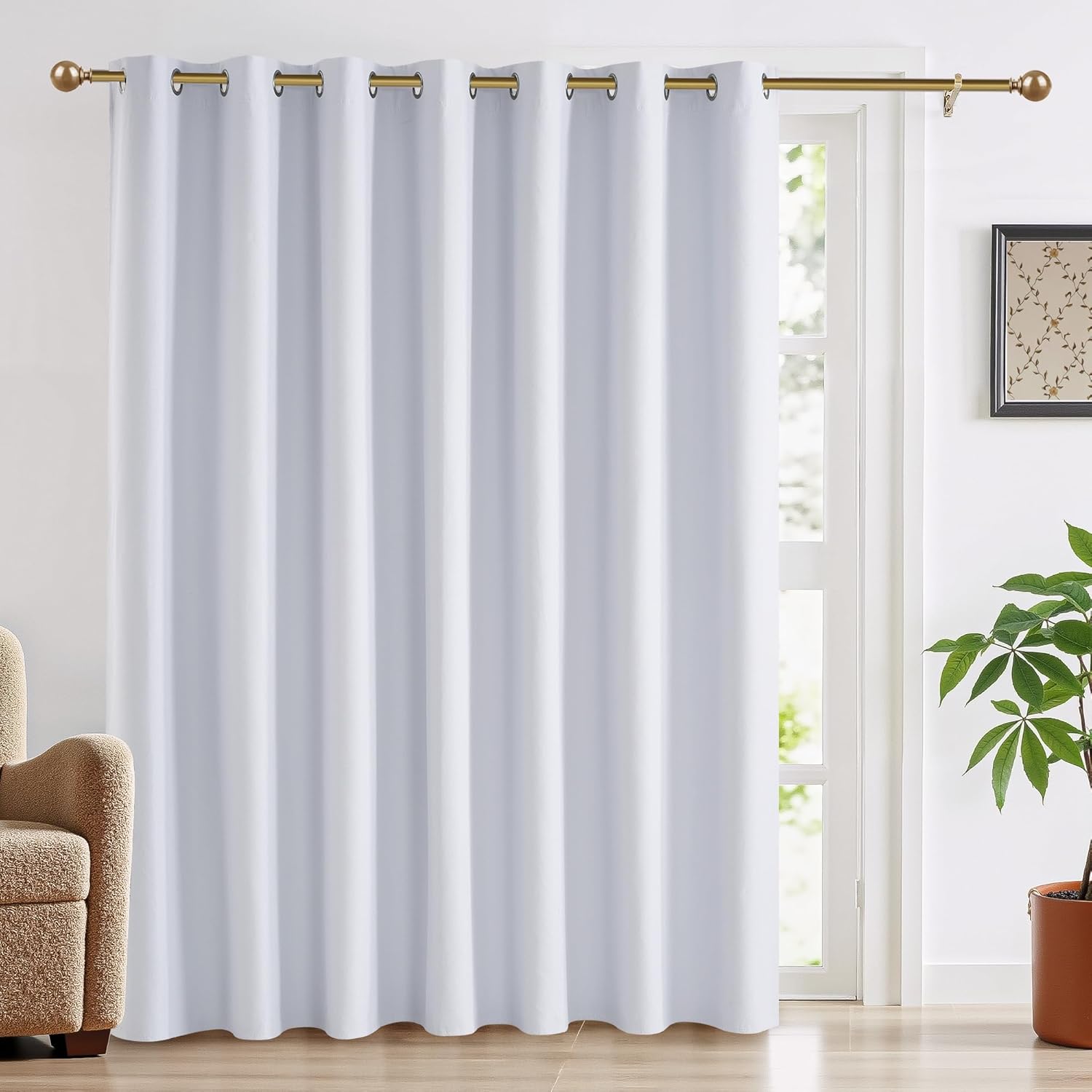 RYB HOME Sliding Glass Door Curtains for Total Blackout Needs