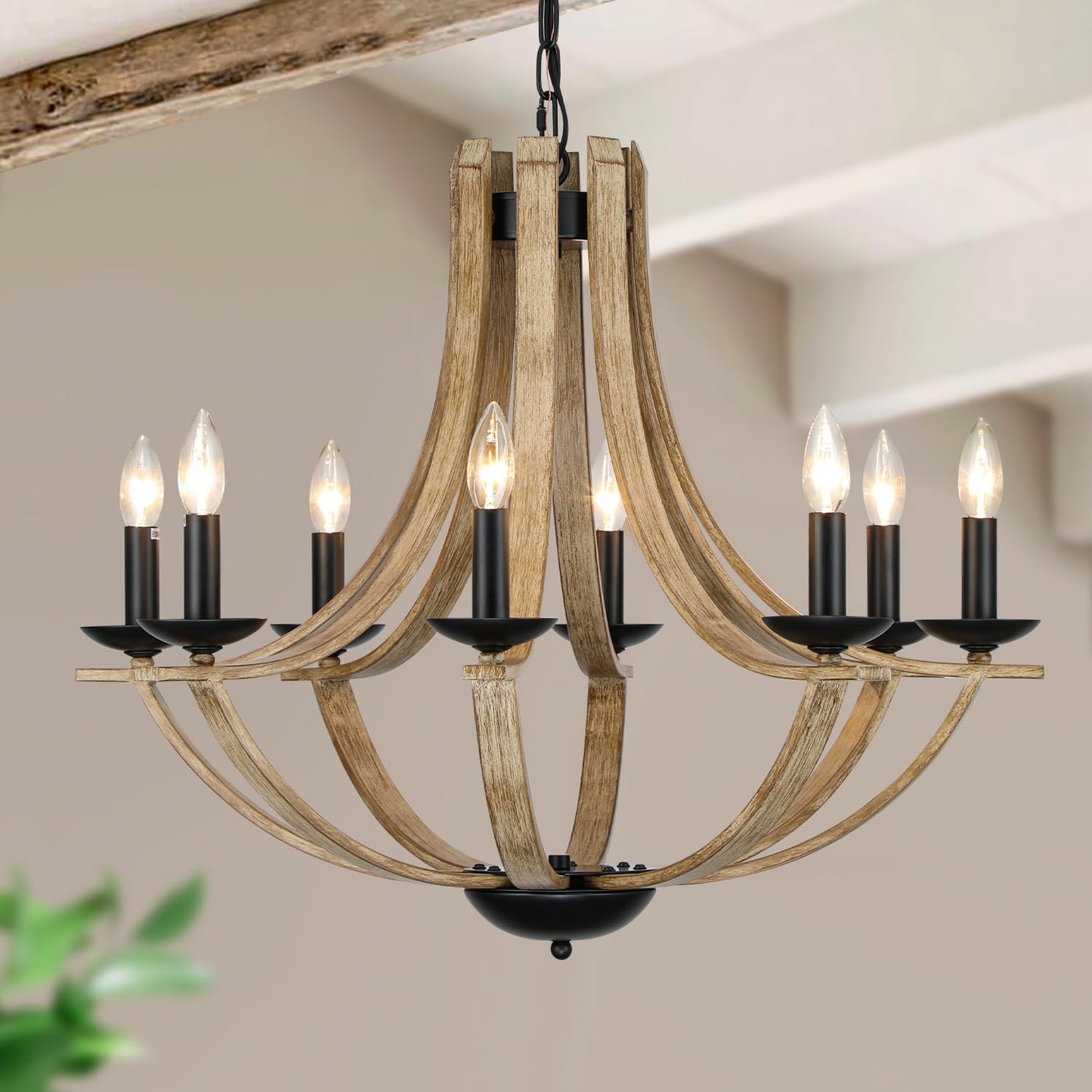 Farmhouse Chandeliers for Dining Room: 8-Light Retro Fixture