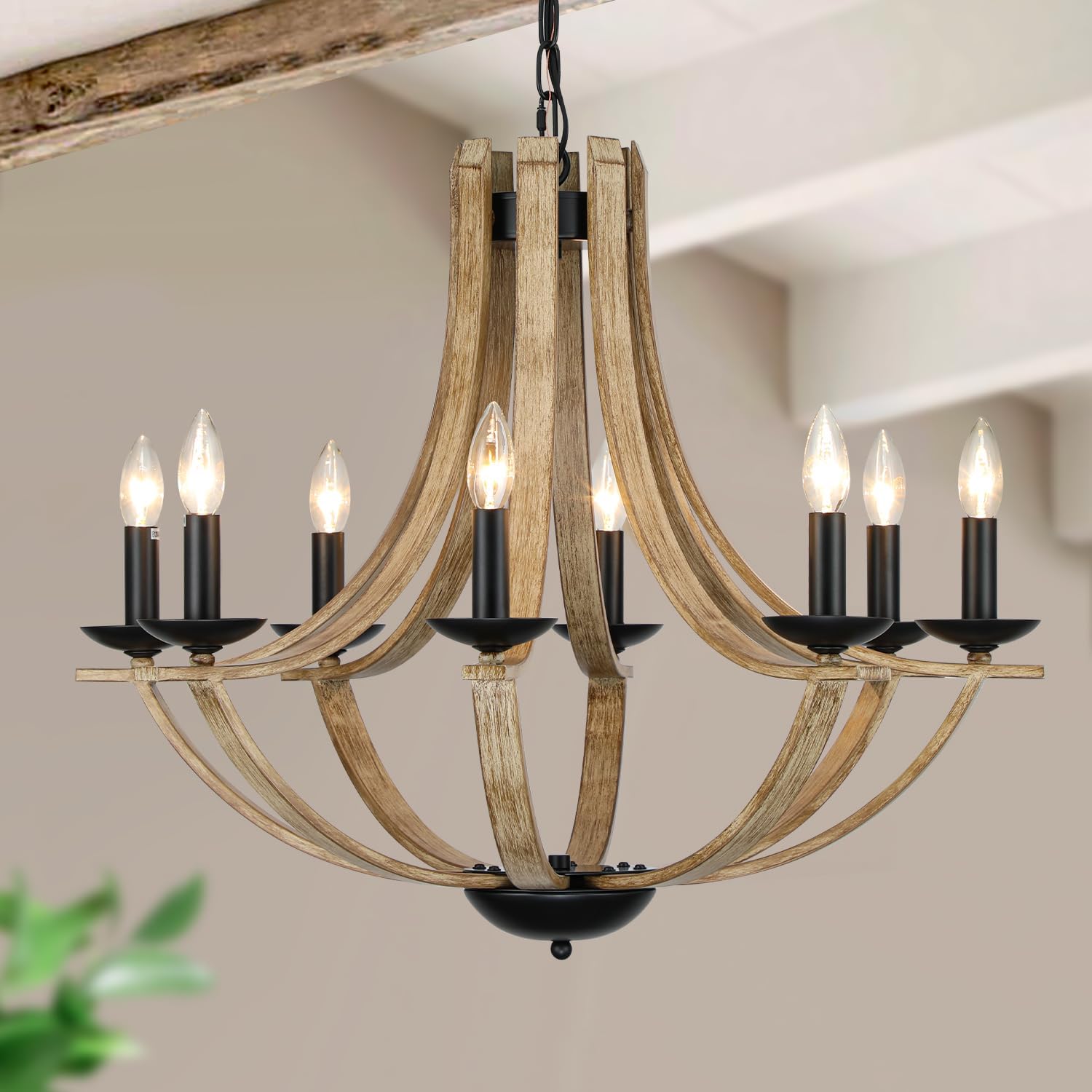 Farmhouse Chandeliers for Dining Room: 8-Light Retro Fixture