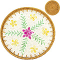 Rattan Tray with Mother of Pearl Accents - Elegant Decor!