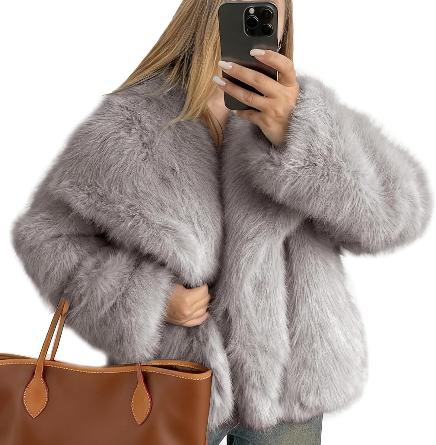 Flygo Women's Faux Fur Coat for Stylish Winter Warmth