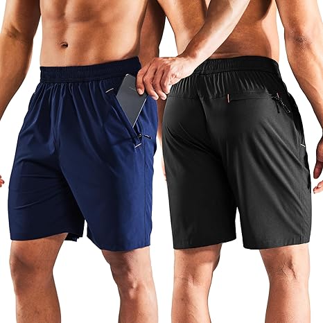 MIER Men's Quick Dry Running Shorts with Zipper Pocket Review