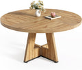 Round Dining Table 47 in for 4-6 People - Wooden Pedestal Base