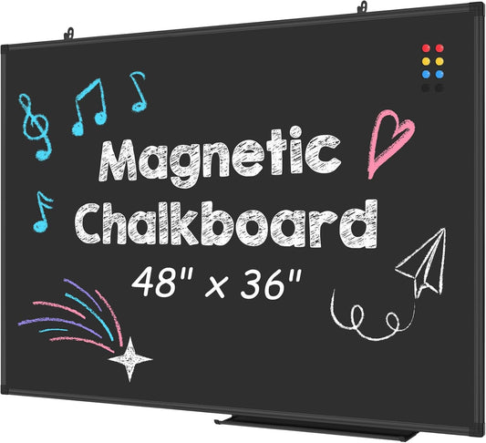 Lockways Magnetic Chalkboard 48 x 36 Inches for Home and Office