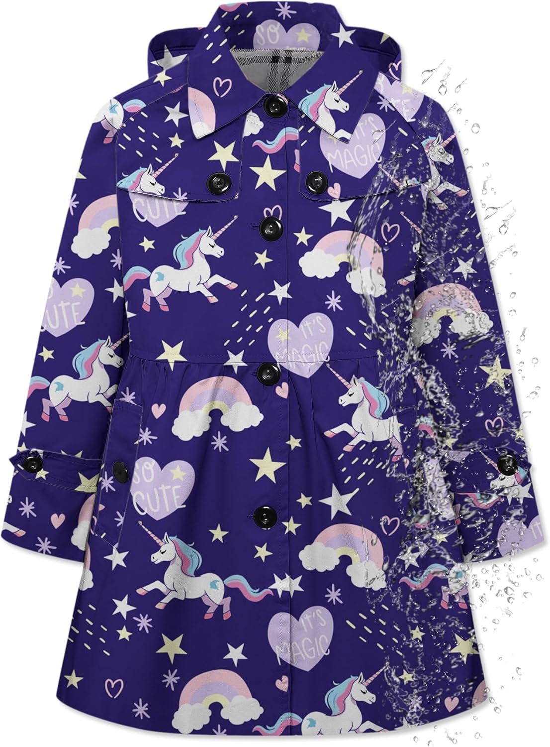 Lightweight Hooded Rain Jackets for Girls - Stylish and Waterproof