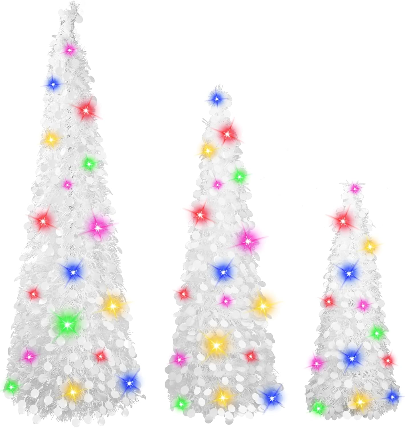 Pop Up Christmas Tree Set with Lights for Holiday Decor