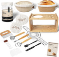 Complete Sourdough Starter Kit with Bamboo Rack and Proofing Baskets