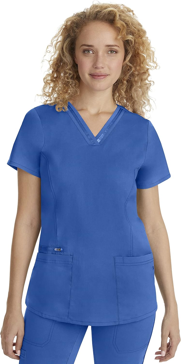 Healing Hands Women's Scrub Top with 3 Pockets and Stretch Fabric